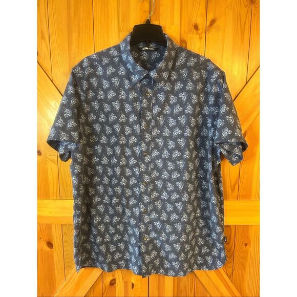 The North Face Men’s Blue Floral Short Sleeve Button Up Shirt Size 2XL (5772) - Picture 1 of 5